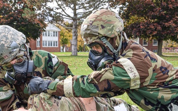 Medics practice tactical combat casual care