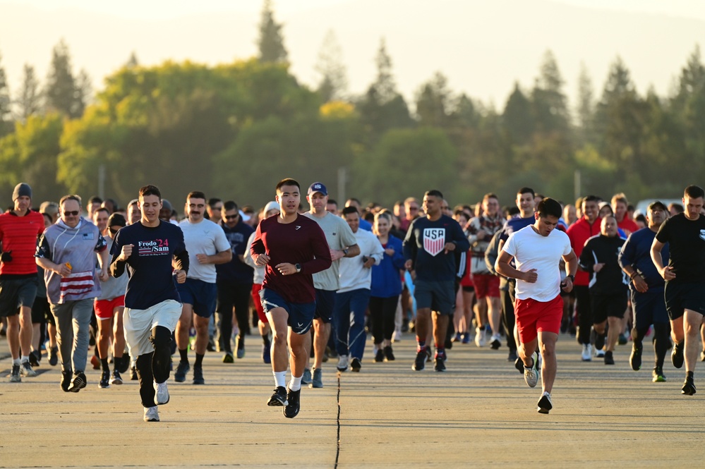 129th Rescue Wing holds two mile base run