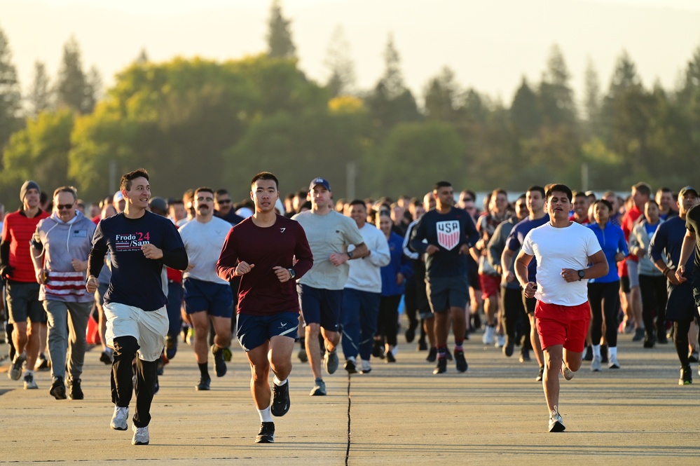 129th Rescue Wing holds two mile base run