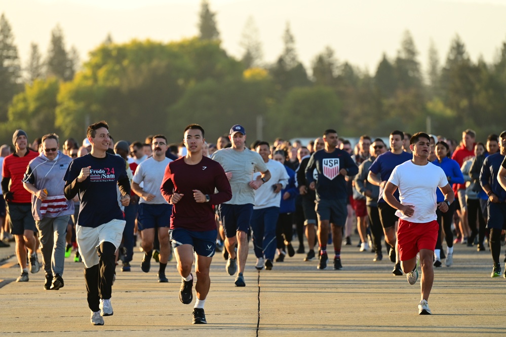 129th Rescue Wing holds two mile base run