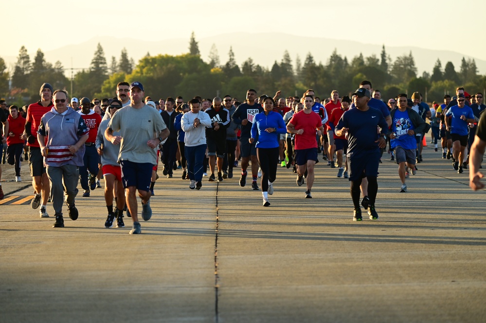 129th Rescue Wing holds two mile base run