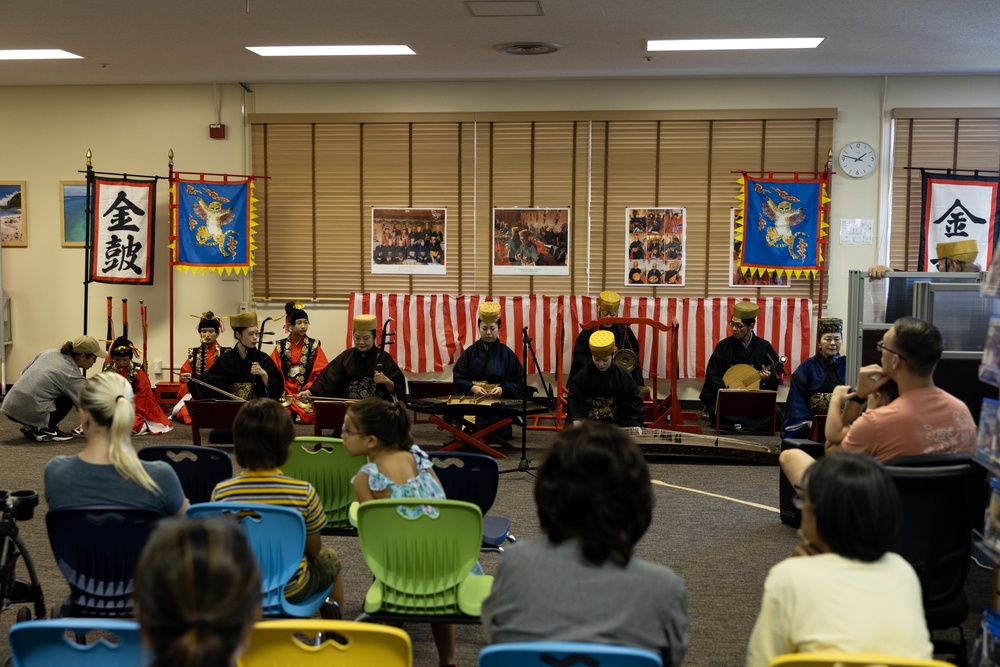 Shuri Castle Uzagaku Rojigaku Performance Group Plays for Service Members and Their Families on Camp Courtney