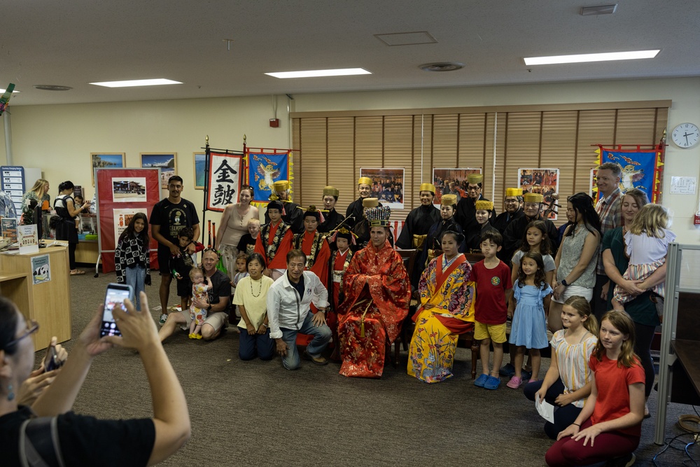 Shuri Castle Uzagaku Rojigaku Performance Group Plays for Service Members and Their Families on Camp Courtney