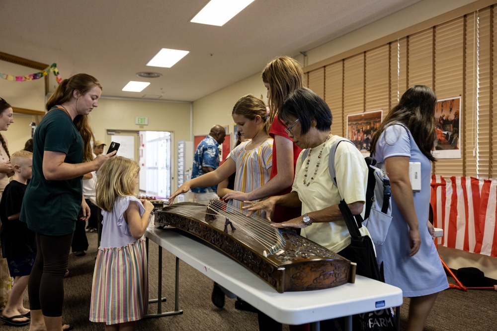 Shuri Castle Uzagaku Rojigaku Performance Group Plays for Service Members and Their Families on Camp Courtney