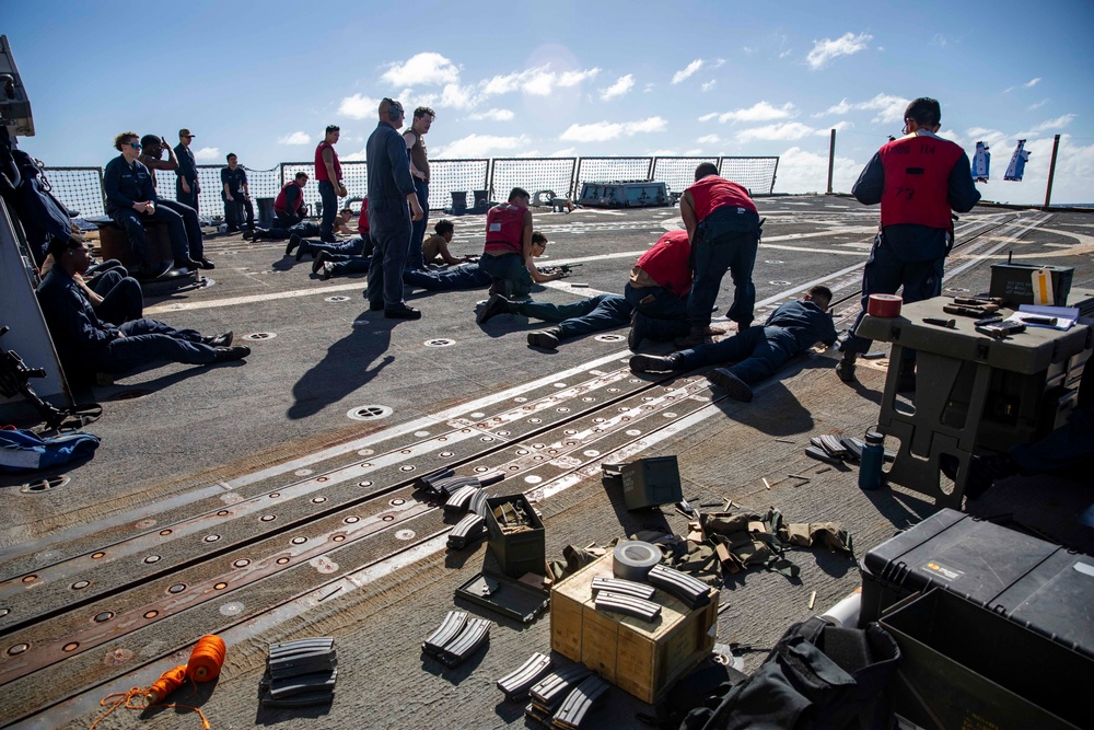 USS Ralph Johnson Conducts a Gun Shoot