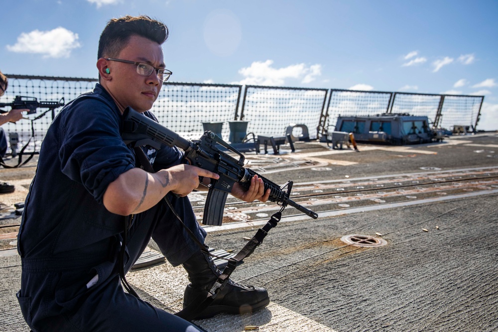 USS Ralph Johnson Conducts a Gun Shoot