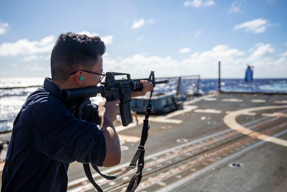 USS Ralph Johnson Conducts a Gun Shoot