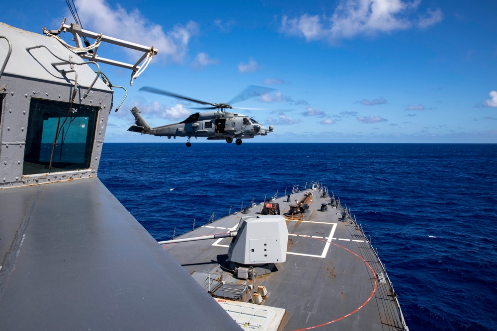 USS Ralph Johnson Conducts Vertical Replenishment