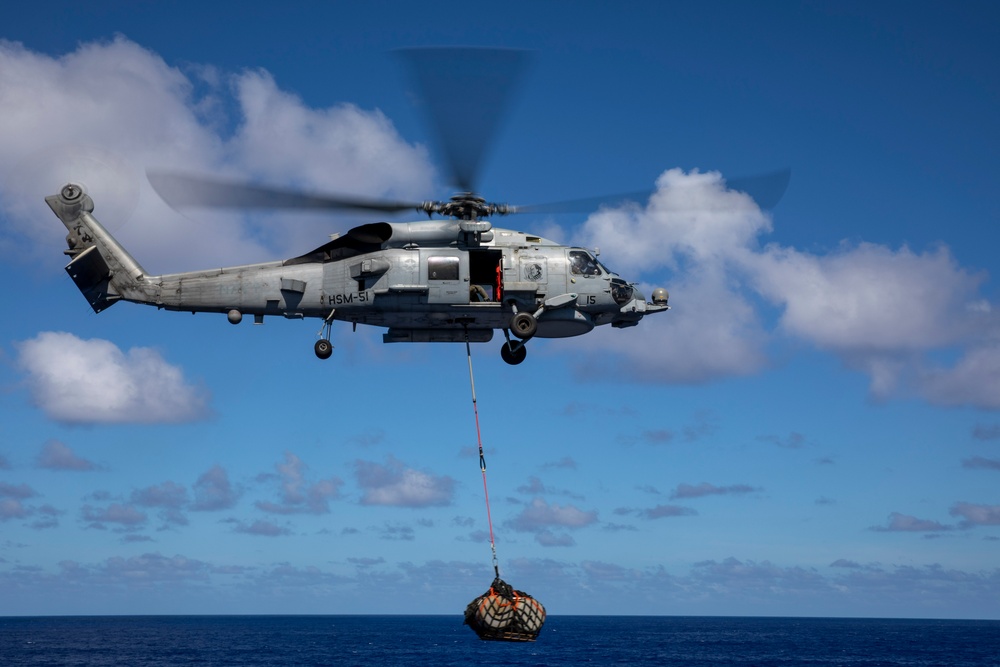 USS Ralph Johnson Conducts Vertical Replenishment