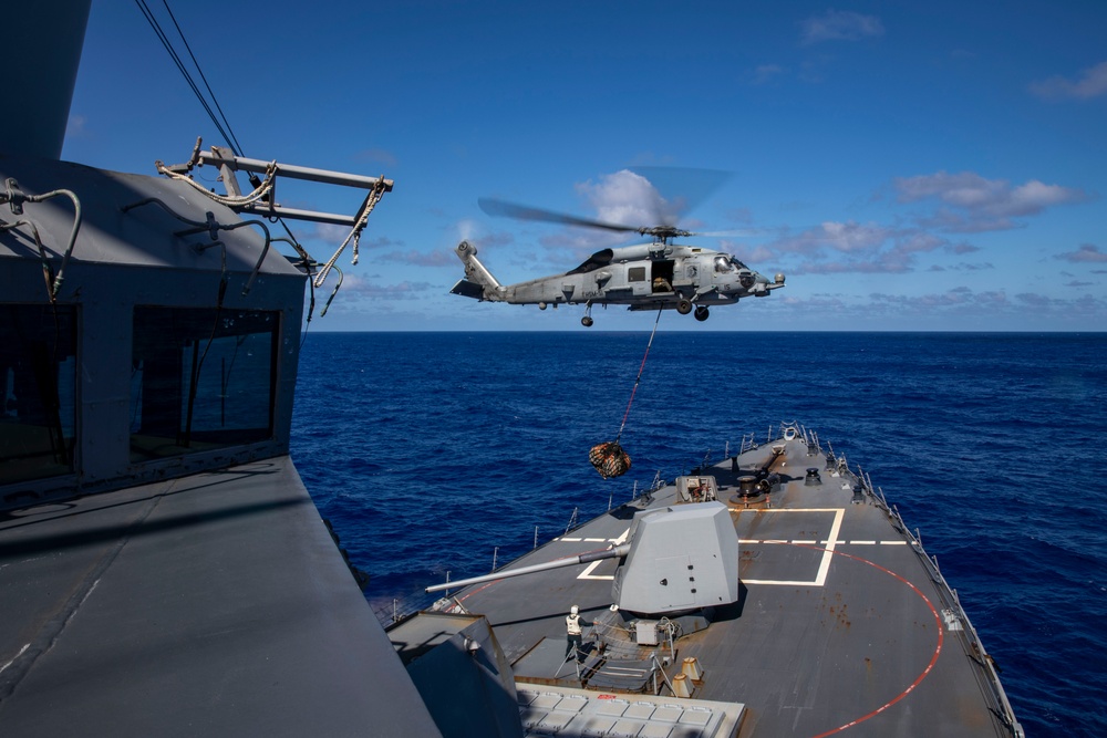 USS Ralph Johnson Conducts Vertical Replenishment