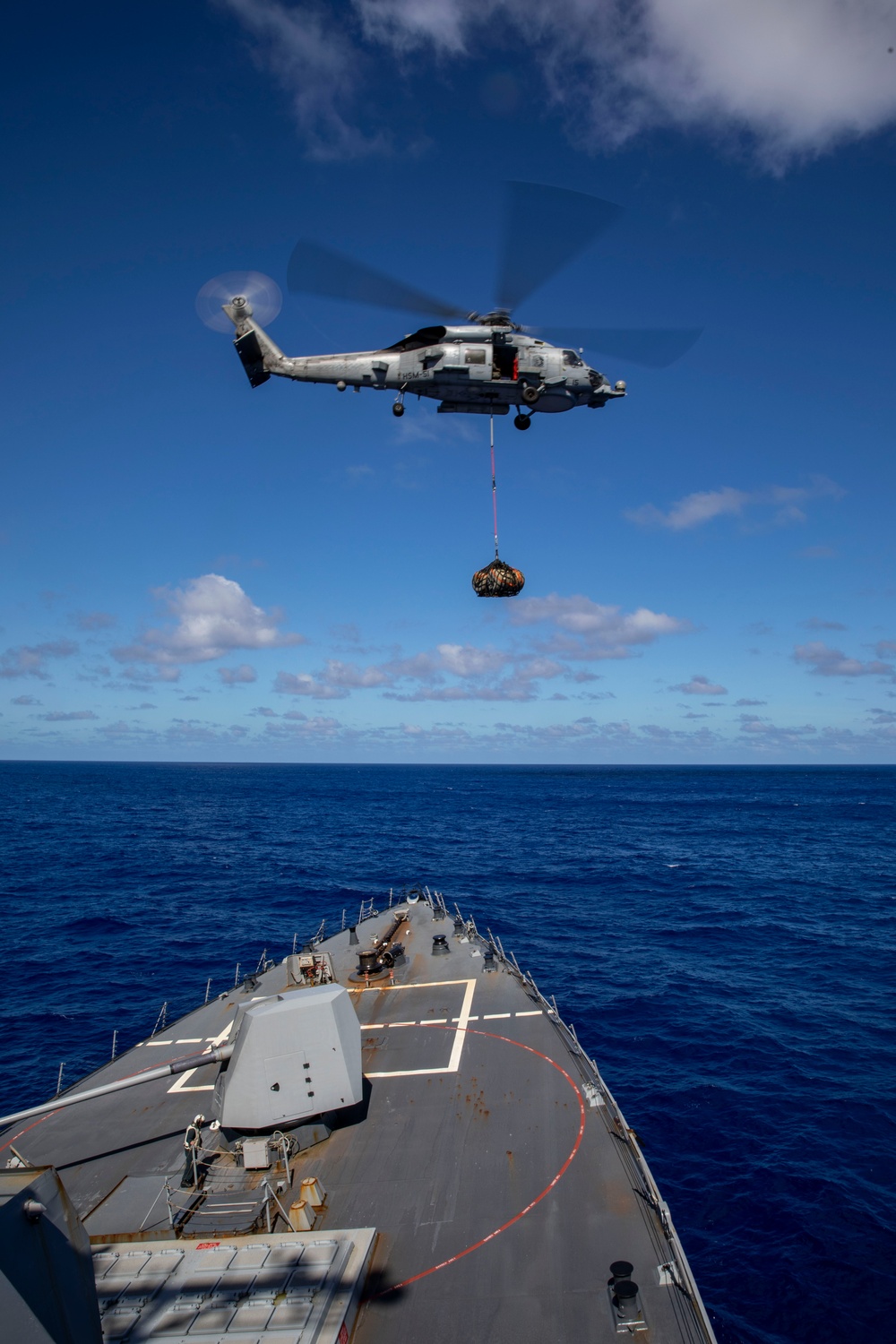 USS Ralph Johnson Conducts Vertical Replenishment