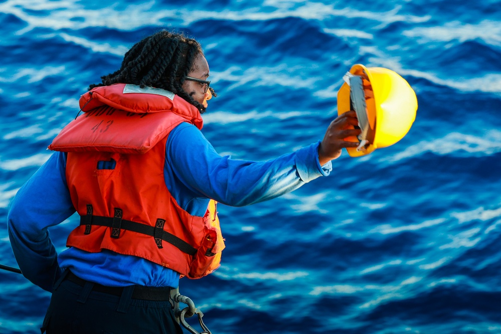 The USS Bulkeley conducts Boat Operations and PAX Transfer