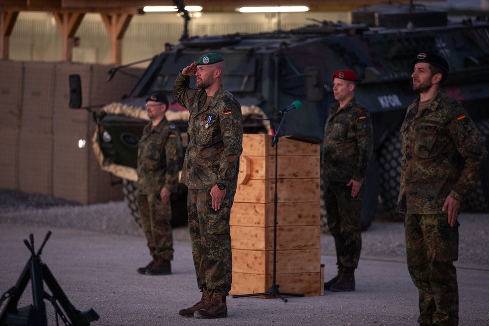 German Bundeswehr hold a Transfer of Authority at Camp Bondsteel, Kosovo