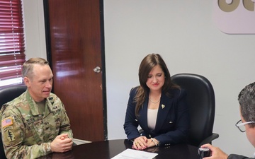 A Puerto Rico Department of Transportation and Public Works lawyer stamps the Project Partnership Agreement for the Río Grande de Manatí Flood Risk Management Project in Ciales