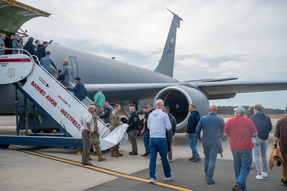 104th Fighter Wing thanks members' employers and families during ESGR flights, boosts mission and community support.