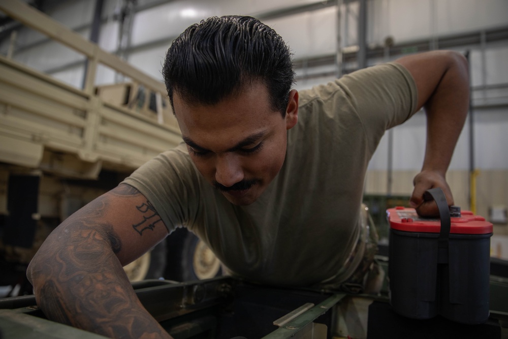 Mechanic Works on Air Conditioner