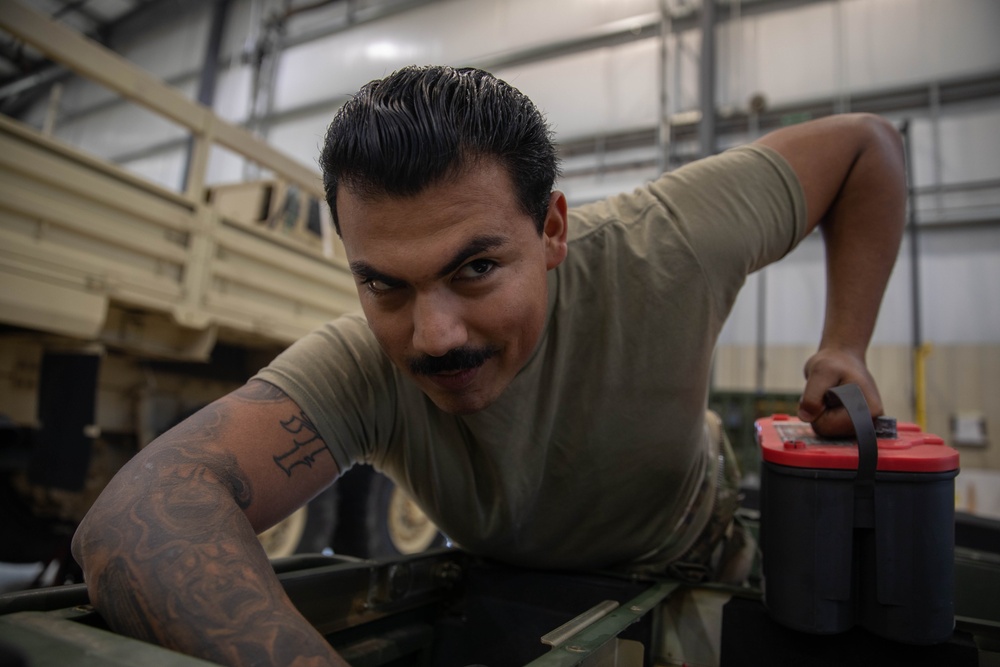 Mechanic Works on Air Conditioner