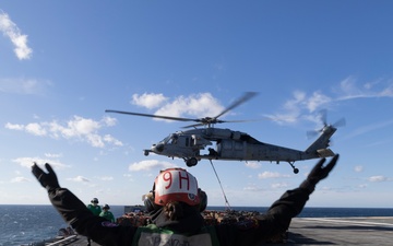 USS Gerald R. Ford Conducts Replenishment at Sea