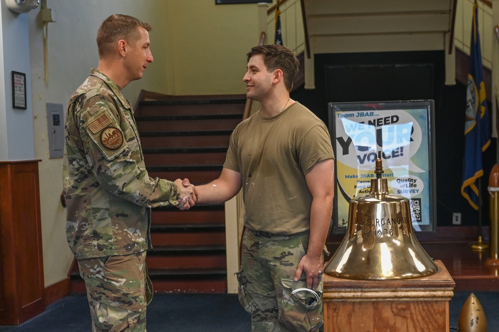 JBAB commander, command chief participate in dorm renovations during Fly Time