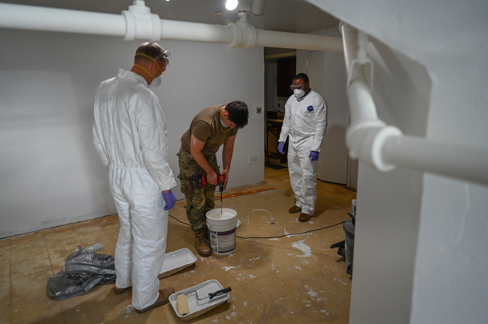 JBAB commander, command chief participate in dorm renovations during Fly Time