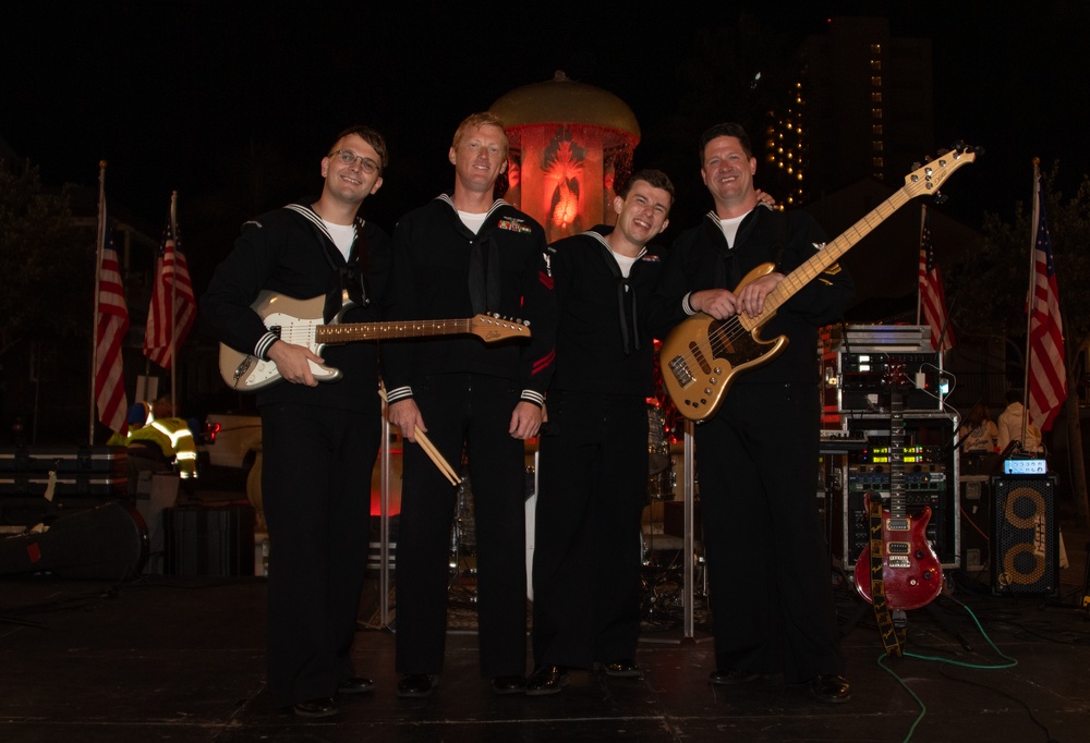 Navy Rock Band Destroyers Perform at Little Italy Plaza