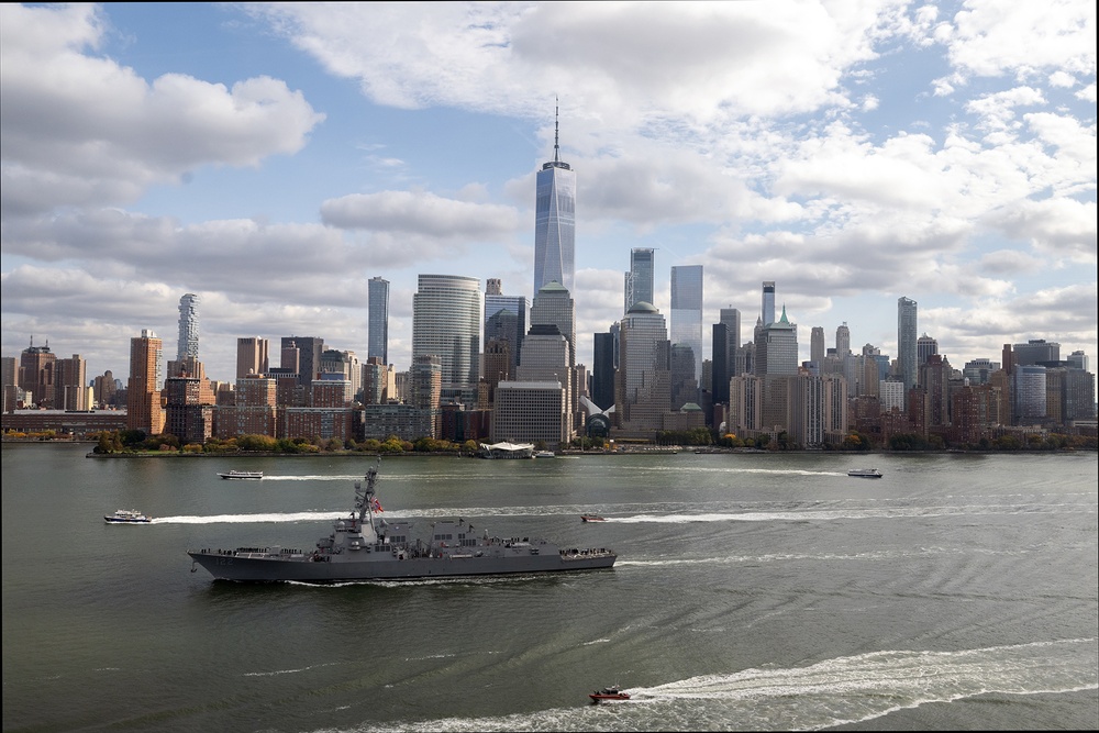 USS John Basilone Arrives for Commissioning In NYC