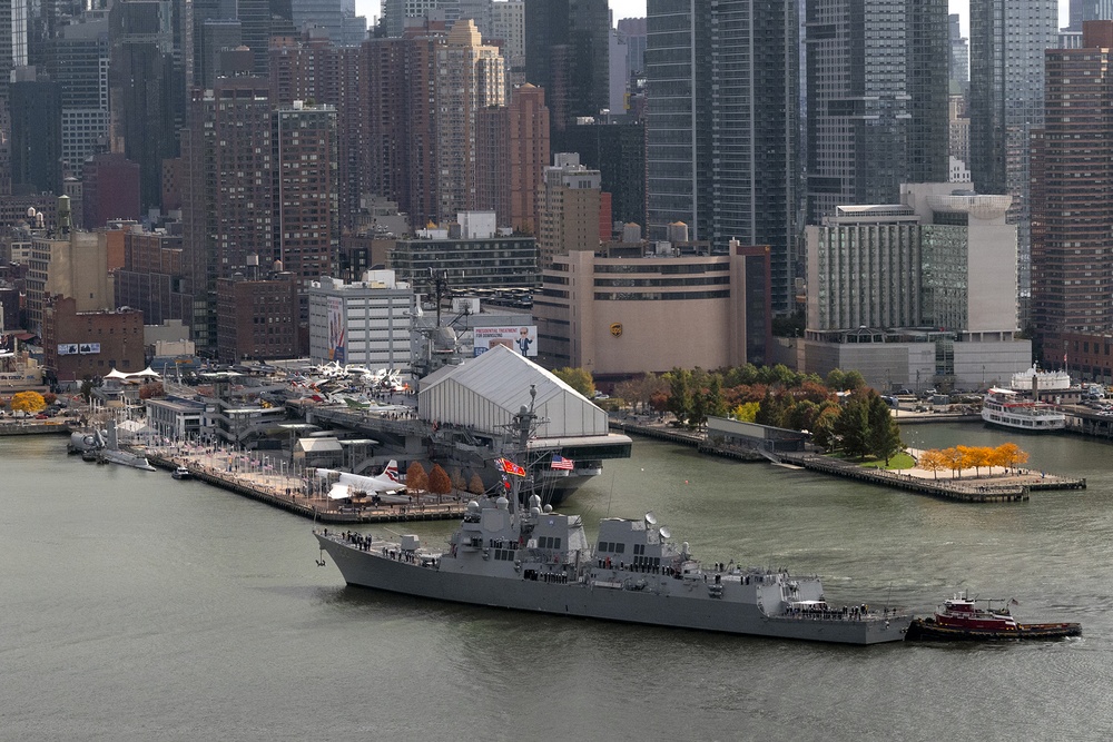 USS John Basilone Arrives for Commissioning In NYC