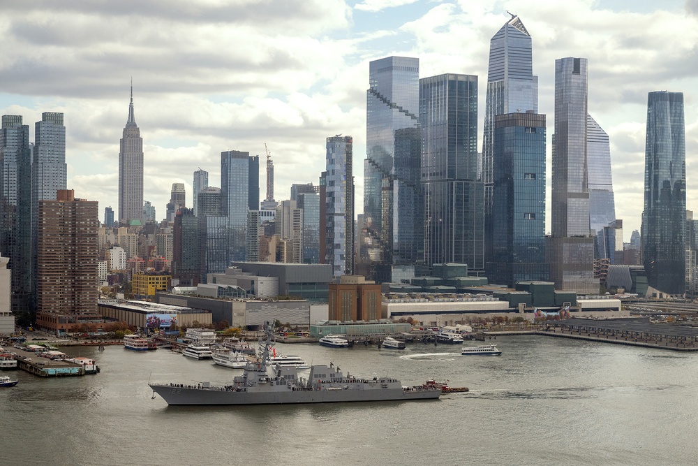 USS John Basilone Arrives for Commissioning In NYC