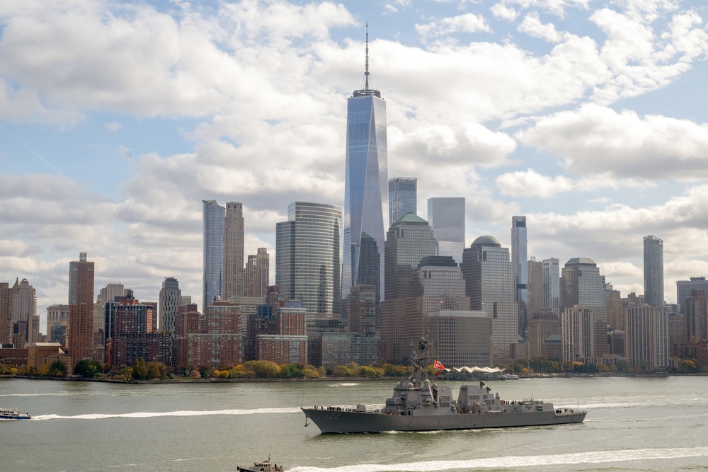 USS John Basilone Arrives for Commissioning In NYC