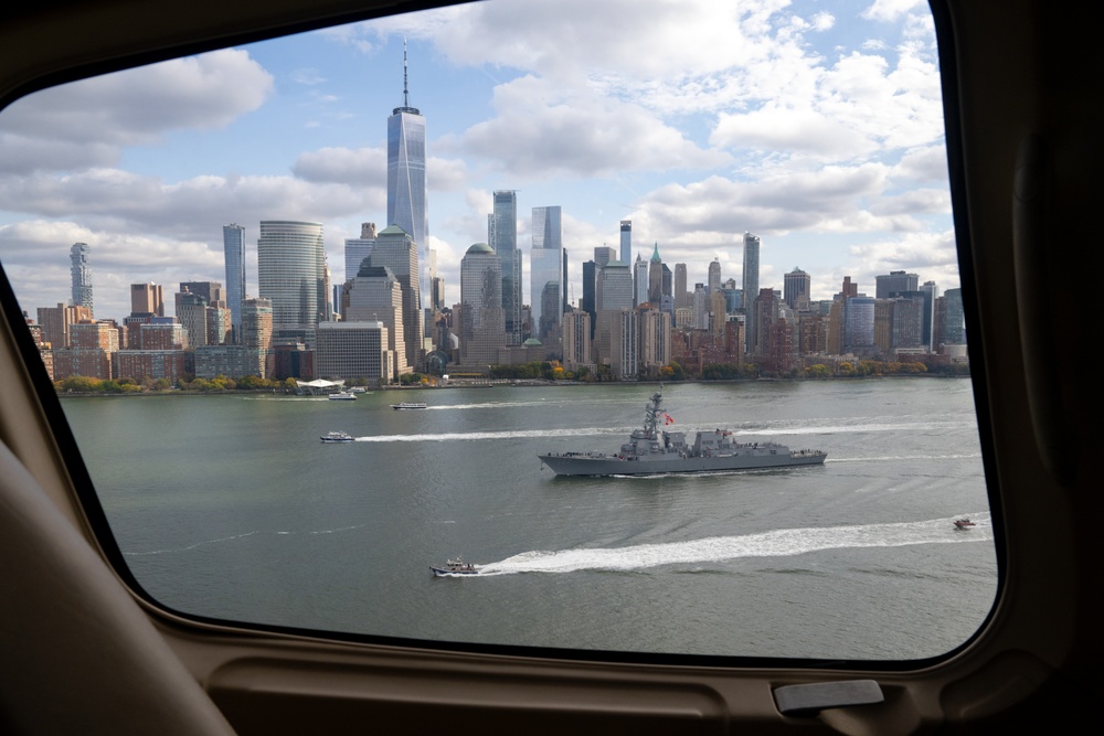 USS John Basilone Arrives for Commissioning In NYC