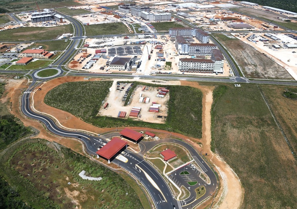 Aerial View of Ongoing Construction on Marine Corps Base Camp Blaz