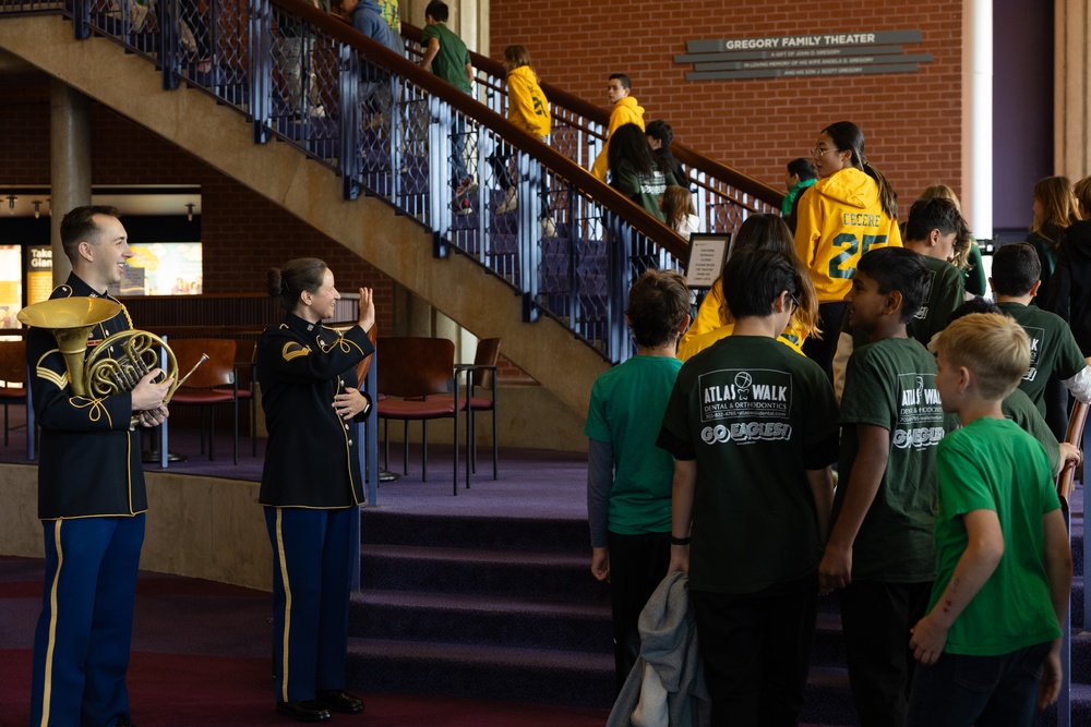 The U.S. Army Concert Band performs for 1,000 students as part of Veteran and the Arts Initiative