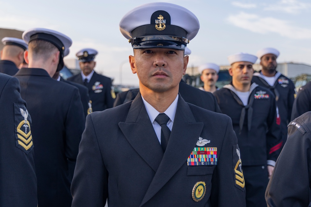 MAG-12 Sailors hold dress blues inspection