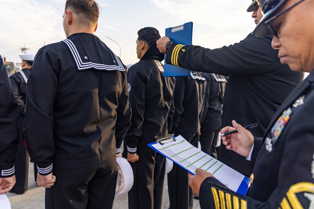 MAG-12 Sailors hold dress blues inspection