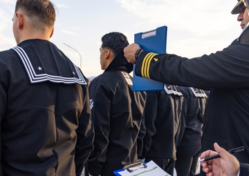 MAG-12 Sailors hold dress blues inspection