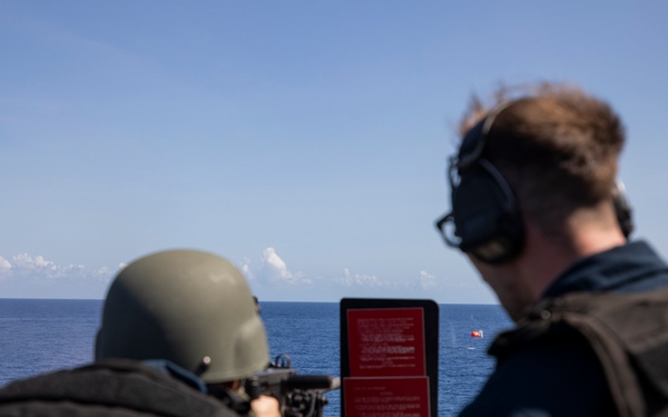 Emory S. Land Conducts Gun Shoot at Sea