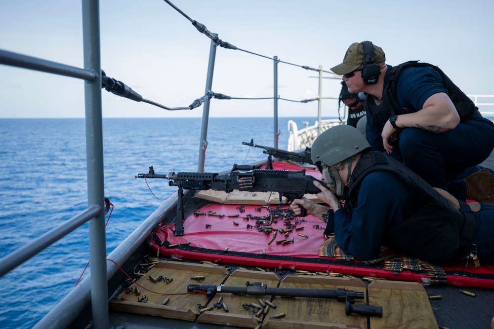 Emory S. Land Conducts Gun Shoot at Sea