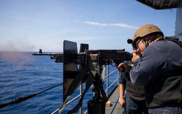 Emory S. Land Conducts Gun Shoot at Sea