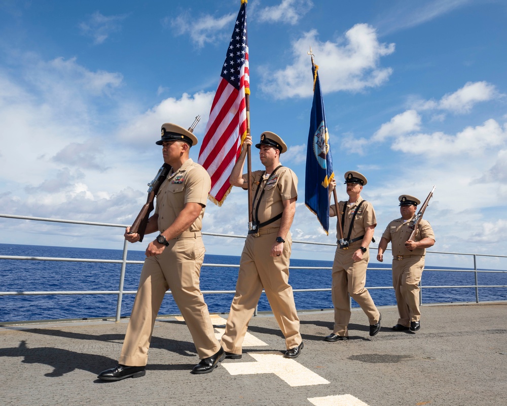 Emory S. Land Conducts Chief Petty Officer Pinning Ceremony At Sea