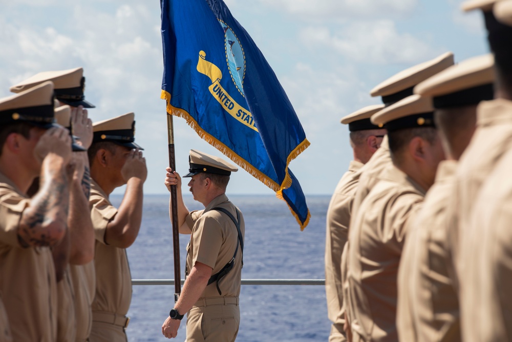 Emory S. Land Conducts Chief Petty Officer Pinning Ceremony At Sea