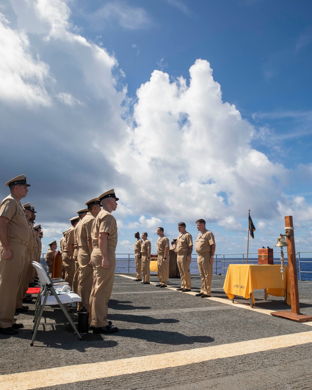 Emory S. Land Conducts Chief Petty Officer Pinning Ceremony At Sea