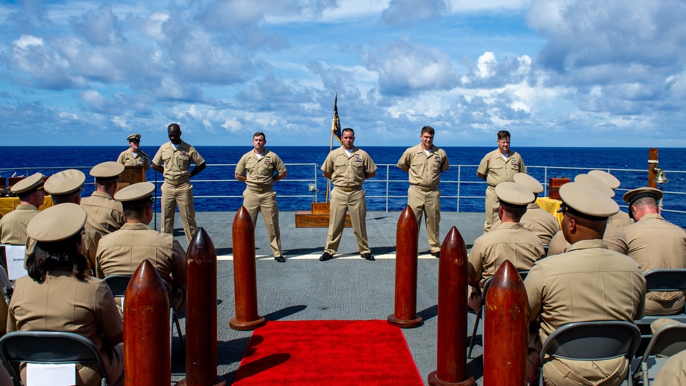 Emory S. Land Conducts Chief Petty Officer Pinning Ceremony At Sea