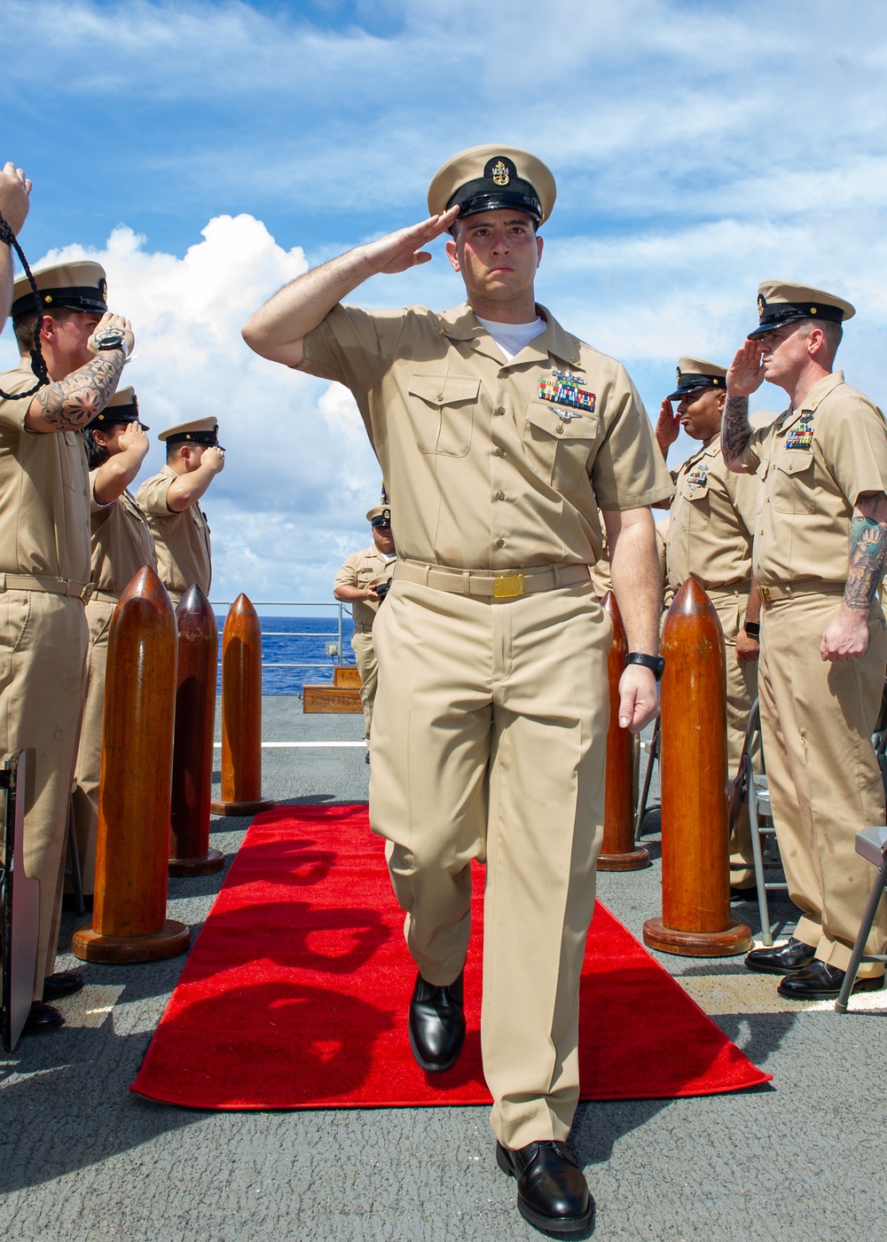 Emory S. Land Conducts Chief Petty Officer Pinning Ceremony At Sea