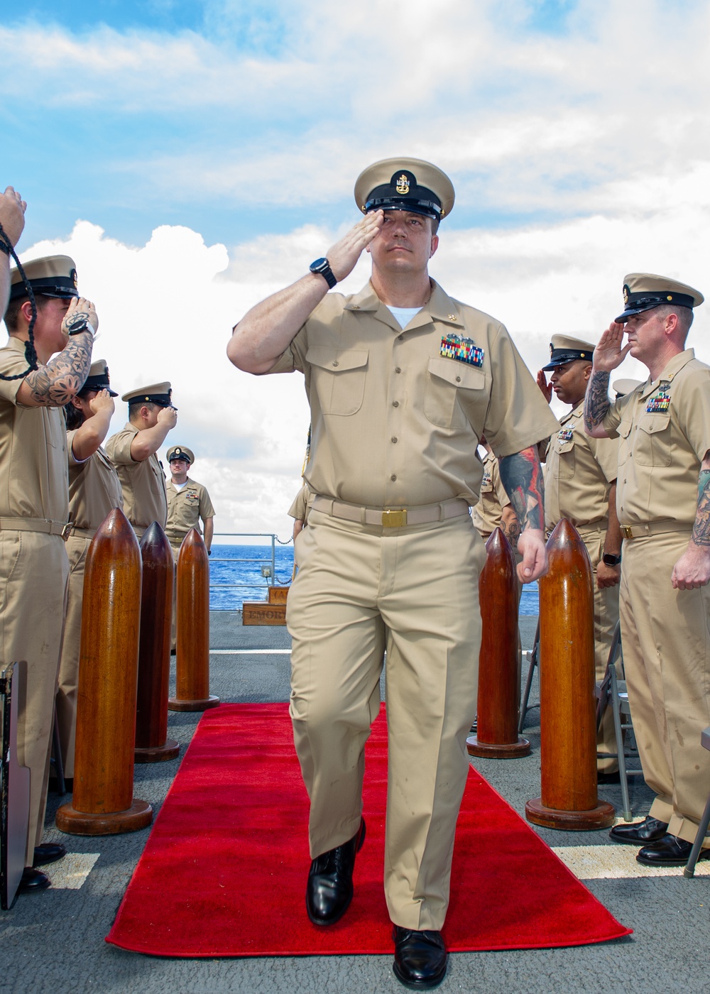 Emory S. Land Conducts Chief Petty Officer Pinning Ceremony At Sea