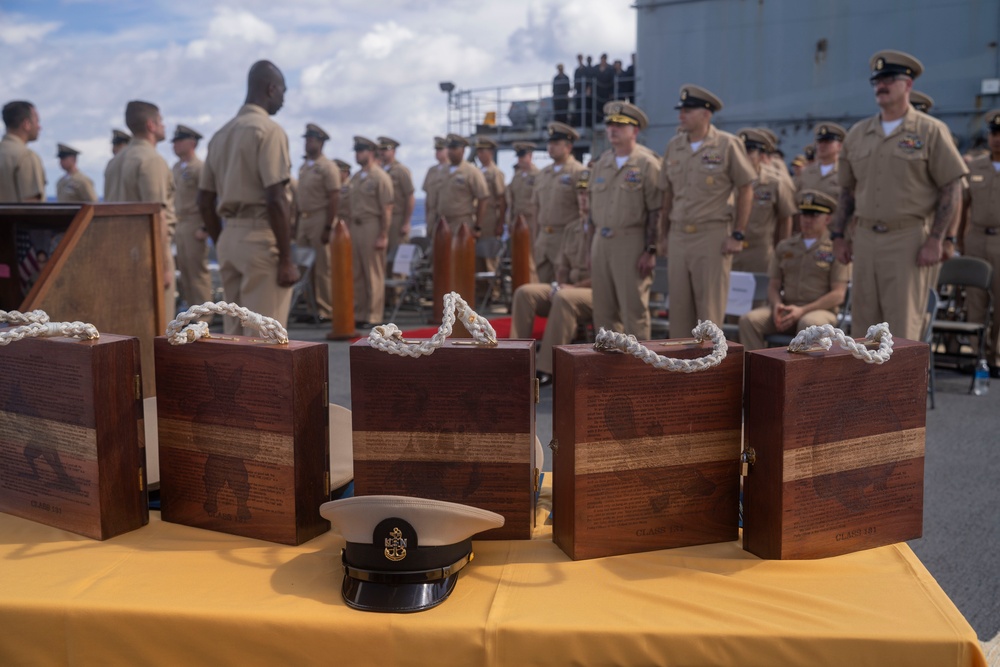 Emory S. Land Conducts Chief Petty Officer Pinning Ceremony At Sea