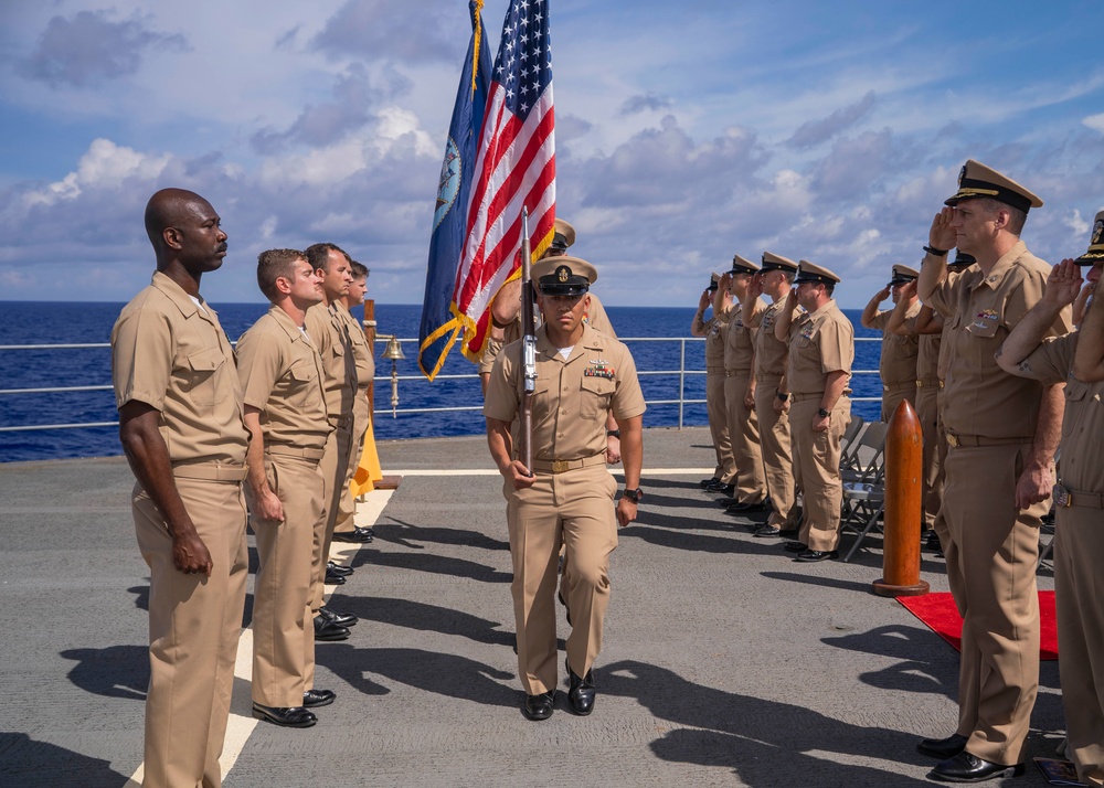 Emory S. Land Conducts Chief Petty Officer Pinning Ceremony At Sea