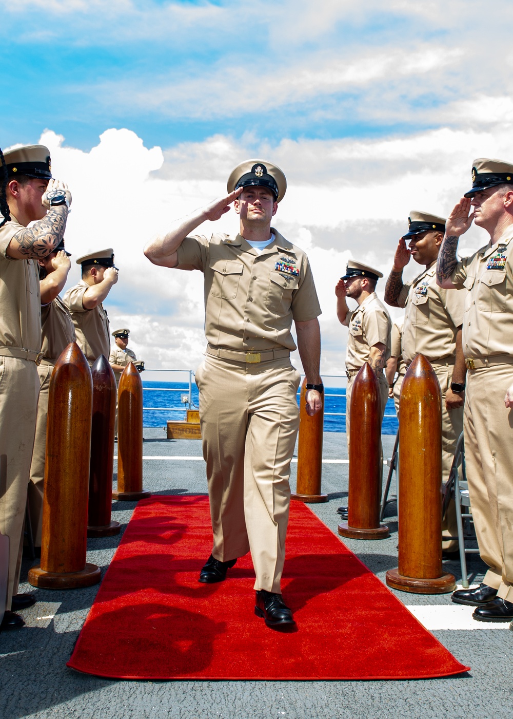 Emory S. Land Conducts Chief Petty Officer Pinning Ceremony At Sea