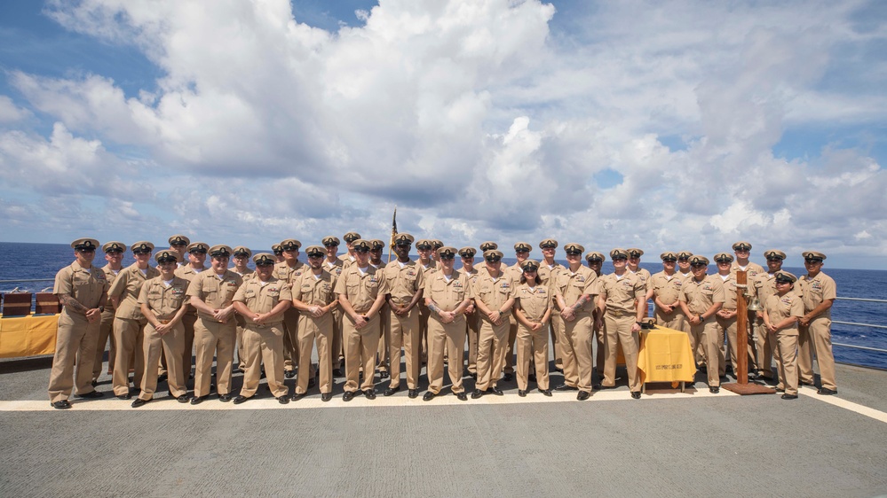 Emory S. Land Conducts Chief Petty Officer Pinning Ceremony At Sea