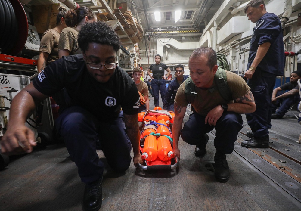 USS Dewey (DDG 105) Conducts MEDEVAC Drill During CARAT Malaysia 2024