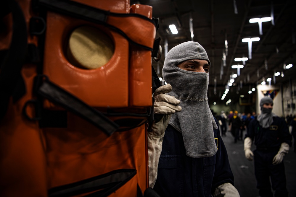 Nimitz Sailors Participate in a General Quarters Drill